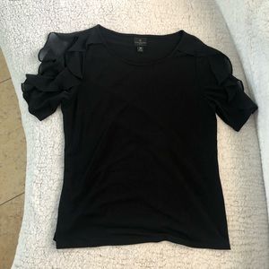 5 for $20! Black ruffle sleeve top